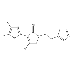 4-(4,5-dimethyl-1,3-thiazol-2-yl)-5-imino-1-[2-(thiophen-2-yl)ethyl]-2,5-dihydro-1H-pyrrol-3-ol结构式