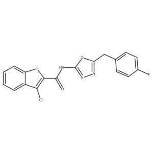 3-chloro-N-(5-(4-fluorobenzyl)-1,3,4-oxadiazol-2-yl)benzo[b]thiophene-2-carboxamide Structure