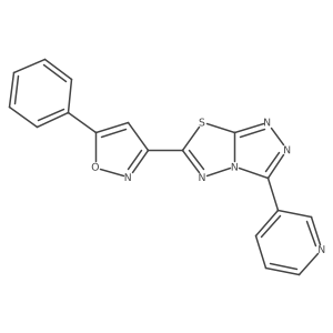 3-[6-(5-Phenyl-1,2-oxazol-3-yl)-[1,2,4]triazolo[3,4-b][1,3,4]thiadiazol-3-yl]pyridine结构式