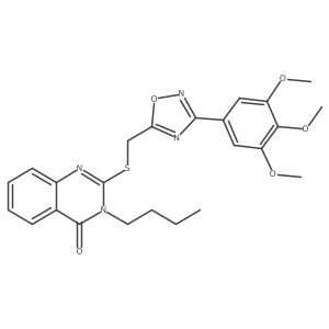 3-Butyl-2-({[3-(3,4,5-trimethoxyphenyl)-1,2,4-oxadiazol-5-yl]methyl}sulfanyl)-3,4-dihydroquinazolin-4-one结构式