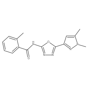 N-(5-(1,5-dimethyl-1H-pyrazol-3-yl)-1,3,4-oxadiazol-2-yl)-2-methylbenzamide Structure