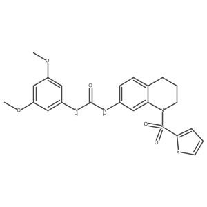 COc1cc(NC(=O)Nc2ccc3c(c2)N(S(=O)(=O)c2cccs2)CCC3)cc(OC)c1结构式