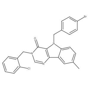 5-(4-bromobenzyl)-3-(2-chlorobenzyl)-8-methyl-3H-pyrimido[5,4-b]indol-4(5H)-one Structure