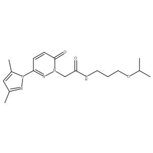 2-[3-(3,5-dimethyl-1H-pyrazol-1-yl)-6-oxopyridazin-1(6H)-yl]-N-[3-(propan-2-yloxy)propyl]acetamide结构式