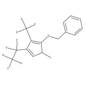 1-Methyl-3-(pentafluoroethyl)-5-[(phenylmethyl)thio]-4-(trifluoromethyl)-1H-pyrazole结构式