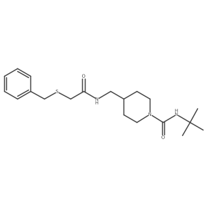 4-((2-(benzylthio)acetamido)methyl)-N-(tert-butyl)piperidine-1-carboxamide结构式