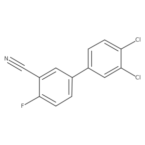 3',4'-Dichloro-4-fluorobiphenyl-3-carbonitrile结构式