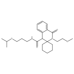 2'-(2-methoxyethyl)-1'-oxo-N-[3-(propan-2-yloxy)propyl]-1',4'-dihydro-2'H-spiro[cyclohexane-1,3'-isoquinoline]-4'-carboxamide结构式