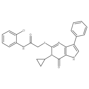 N-(2-chlorophenyl)-2-((3-cyclopropyl-4-oxo-7-phenyl-4,5-dihydro-3H-pyrrolo[3,2-d]pyrimidin-2-yl)thio)acetamide结构式