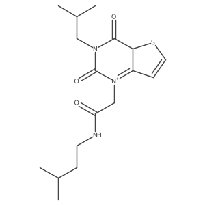 N-(3-methylbutyl)-2-[3-(2-methylpropyl)-2,4-dioxo-4aH-thieno[3,2-d]pyrimidin-1-ium-1-yl]acetamide结构式
