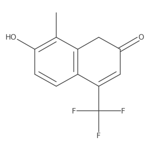 7-Hydroxy-8-methyl-4-(trifluoromethyl)-1,2-dihydronaphthalen-2-one结构式