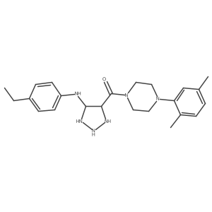 4-[4-(2,5-dimethylphenyl)piperazine-1-carbonyl]-N-(4-ethylphenyl)-1H-1,2,3-triazol-5-amine结构式