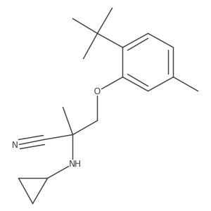 3-(2-Tert-butyl-5-methylphenoxy)-2-(cyclopropylamino)-2-methylpropanenitrile结构式