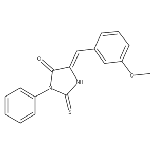5-[(3-Methoxyphenyl)methylidene]-3-phenyl-2-sulfanylideneimidazolidin-4-one结构式
