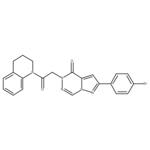 2-(4-bromophenyl)-5-[2-(3,4-dihydroquinolin-1(2H)-yl)-2-oxoethyl]pyrazolo[1,5-d][1,2,4]triazin-4(5H)-one结构式