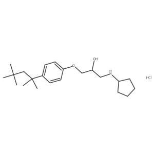 1-(Cyclopentylamino)-3-(4-(2,4,4-trimethylpentan-2-yl)phenoxy)propan-2-ol hydrochloride Structure