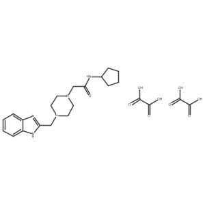 2-(4-((1H-benzo[d]imidazol-2-yl)methyl)piperazin-1-yl)-N-cyclopentylacetamide dioxalate Structure