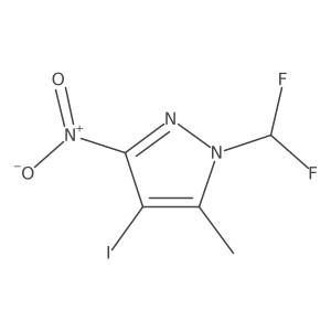 1-(Difluoromethyl)-4-iodo-5-methyl-3-nitro-1H-pyrazole Structure