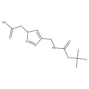 2-[4-[[(2-Methylpropan-2-yl)oxycarbonylamino]methyl]triazol-1-yl]acetic acid Structure
