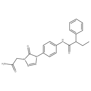 N-(4-(4-(2-amino-2-oxoethyl)-5-oxo-4,5-dihydro-1H-tetrazol-1-yl)phenyl)-2-phenylbutanamide结构式
