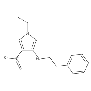 1-ethyl-4-nitro-N-(2-phenylethyl)-1H-pyrazol-3-amine结构式