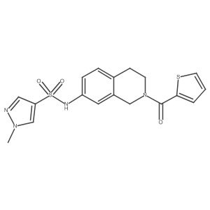 1-methyl-N-(2-(thiophene-2-carbonyl)-1,2,3,4-tetrahydroisoquinolin-7-yl)-1H-pyrazole-4-sulfonamide Structure