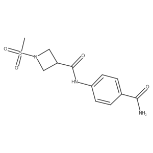 N-(4-carbamoylphenyl)-1-(methylsulfonyl)azetidine-3-carboxamide结构式