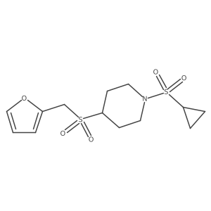 1-(Cyclopropylsulfonyl)-4-((furan-2-ylmethyl)sulfonyl)piperidine结构式