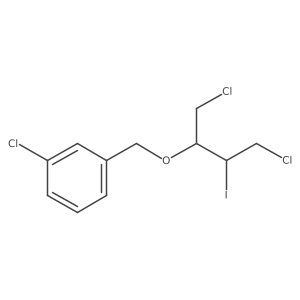 1-Chloro-3-{[(1,4-dichloro-3-iodobutan-2-yl)oxy]methyl}benzene Structure