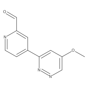 4-(5-Methoxy-3-pyridazinyl)-2-pyridinecarboxaldehyde结构式