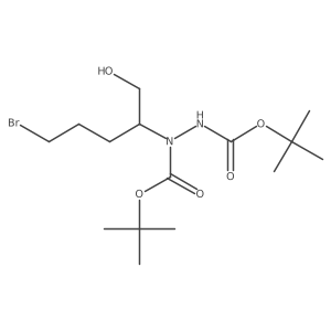 tert-butyl N-[(2S)-5-bromo-1-hydroxypentan-2-yl]-N-[(2-methylpropan-2-yl)oxycarbonylamino]carbamate Structure