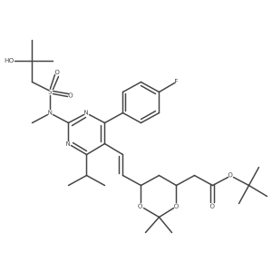 tert-butyl 2-[(4R,6S)-6-[(E)-2-[4-(4-fluorophenyl)-2-[(2-hydroxy-2-methylpropyl)sulfonyl-methylamino]-6-propan-2-ylpyrimidin-5-yl]ethenyl]-2,2-dimethyl-1,3-dioxan-4-yl]acetate结构式