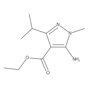 Ethyl 5-amino-3-isopropyl-1-methyl-1H-pyrazole-4-carboxylate结构式