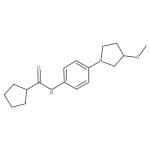 N-(4-(3-methoxypyrrolidin-1-yl)phenyl)cyclopentanecarboxamide Structure