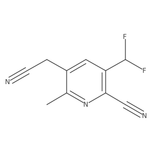 5-(Cyanomethyl)-3-(difluoromethyl)-6-methylpicolinonitrile结构式