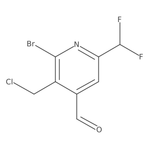 2-Bromo-3-(chloromethyl)-6-(difluoromethyl)isonicotinaldehyde Structure