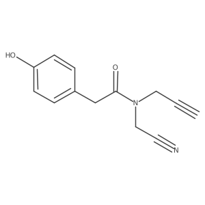N-(Cyanomethyl)-2-(4-hydroxyphenyl)-N-prop-2-ynylacetamide结构式