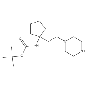tert-butyl N-{1-[2-(piperazin-1-yl)ethyl]cyclopentyl}carbamate Structure