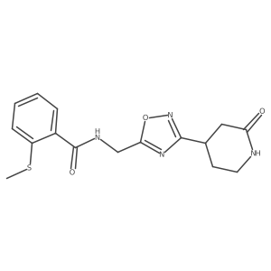 2-methylsulfanyl-N-[[3-(2-oxopiperidin-4-yl)-1,2,4-oxadiazol-5-yl]methyl]benzamide Structure