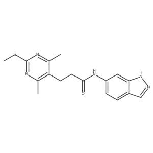 3-[4,6-Dimethyl-2-(methylsulfanyl)pyrimidin-5-YL]-N-(2H-indazol-6-YL)propanamide结构式