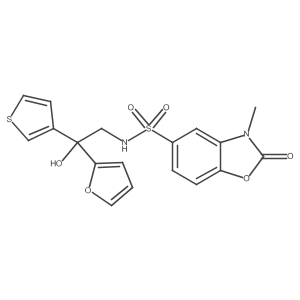 N-(2-(furan-2-yl)-2-hydroxy-2-(thiophen-3-yl)ethyl)-3-methyl-2-oxo-2,3-dihydrobenzo[d]oxazole-5-sulfonamide Structure