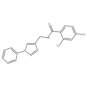2,4-dichloro-N-((1-(pyridin-3-yl)-1H-1,2,3-triazol-4-yl)methyl)benzamide结构式