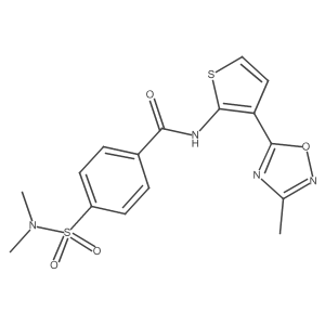 4-(N,N-dimethylsulfamoyl)-N-(3-(3-methyl-1,2,4-oxadiazol-5-yl)thiophen-2-yl)benzamide结构式