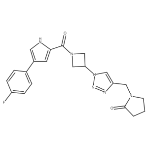 1-((1-(1-(4-(4-fluorophenyl)-1H-pyrrole-2-carbonyl)azetidin-3-yl)-1H-1,2,3-triazol-4-yl)methyl)pyrrolidin-2-one结构式