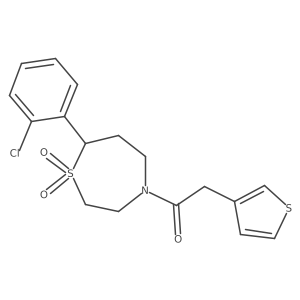 1-(7-(2-Chlorophenyl)-1,1-dioxido-1,4-thiazepan-4-yl)-2-(thiophen-3-yl)ethanone Structure