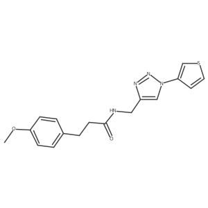 3-(4-methoxyphenyl)-N-((1-(thiophen-3-yl)-1H-1,2,3-triazol-4-yl)methyl)propanamide结构式