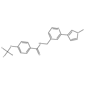 N-{[2-(1-methyl-1H-pyrazol-4-yl)pyridin-4-yl]methyl}-4-(trifluoromethoxy)benzamide结构式