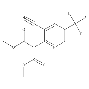 1,3-Dimethyl 2-[3-cyano-5-(trifluoromethyl)pyridin-2-yl]propanedioate结构式