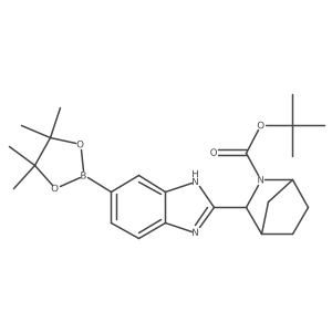 (1R,3S,4S)-3-[6-(4,4,5,5-Tetramethyl-1,3,2-dioxaborolan-2-yl)-1H-benzimidazol-2-yl]-2-azabicyclo[2.2.1]heptane-2-carboxylic acid 1,1-dimethylethyl ester Structure