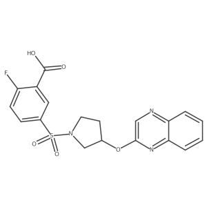 2-Fluoro-5-{[3-(quinoxalin-2-yloxy)pyrrolidin-1-yl]sulfonyl}benzoic acid结构式